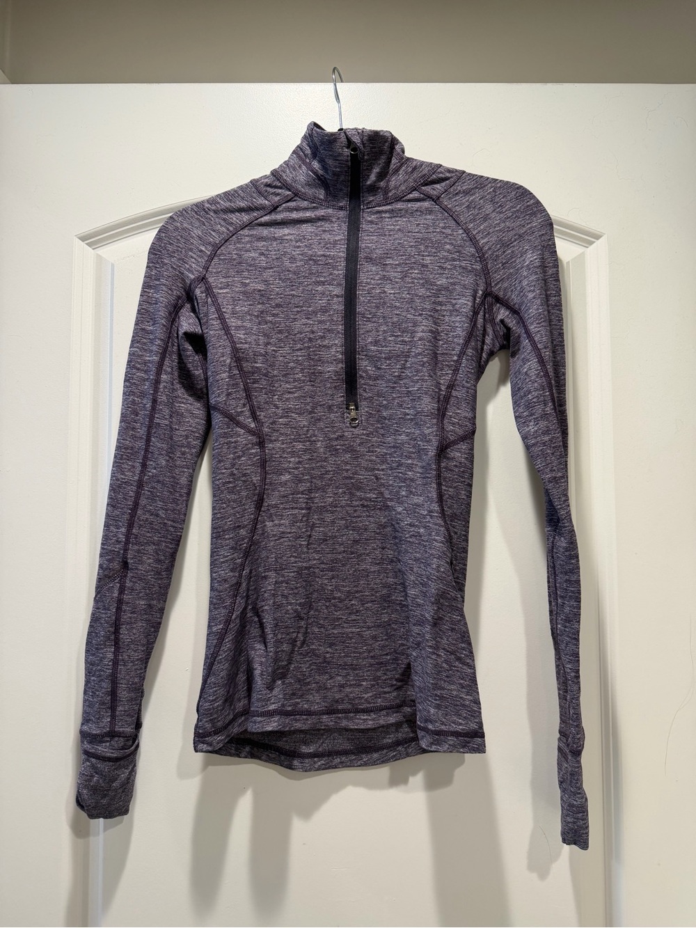 lululemon athletica Heathered Purple Half-Zip Long Sleeve Top